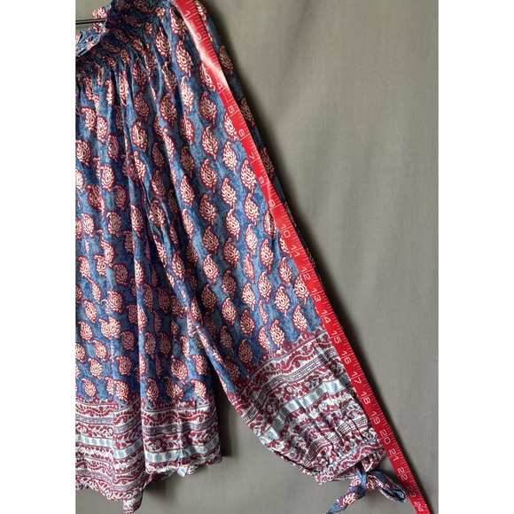 NEW Beachlunchlounge Womens Size S Paisley Boho Off Shoulder Navy Red Top NWT - Picture 5 of 10